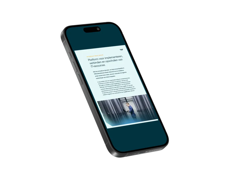 Animatie van Iphone met productsheet voor IT verbinden