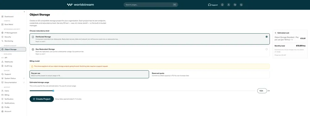 Object Storage (S3-compatible)